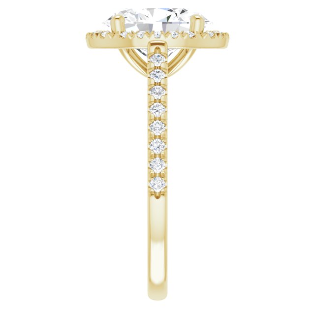 French-Set Halo-Style Engagement Ring