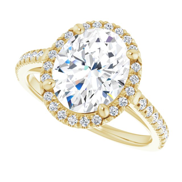 French-Set Halo-Style Engagement Ring