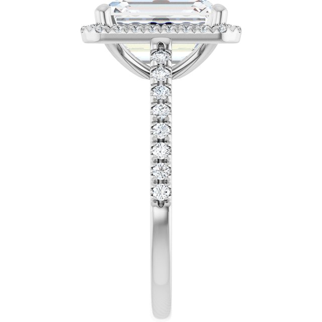 French-Set Halo-Style Engagement Ring