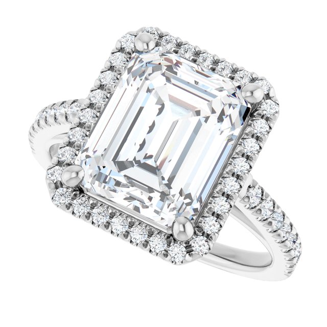 French-Set Halo-Style Engagement Ring