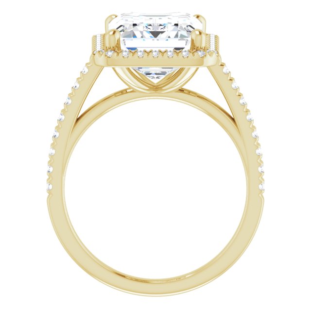 French-Set Halo-Style Engagement Ring