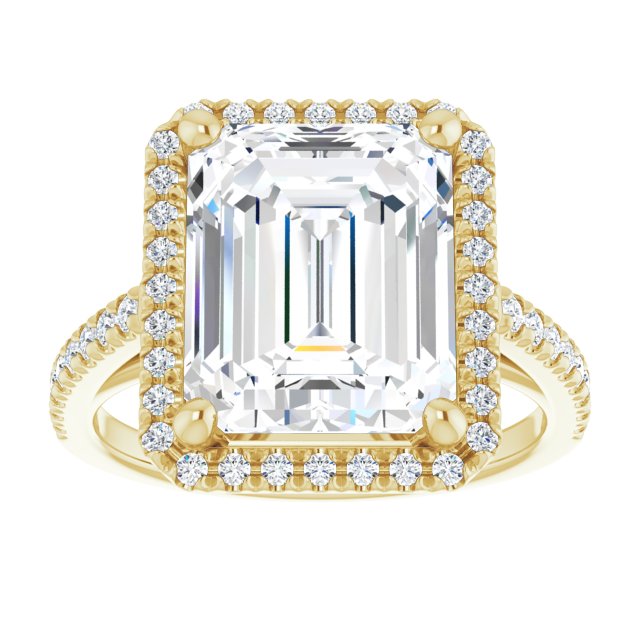 French-Set Halo-Style Engagement Ring