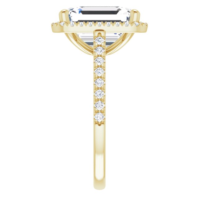 French-Set Halo-Style Engagement Ring