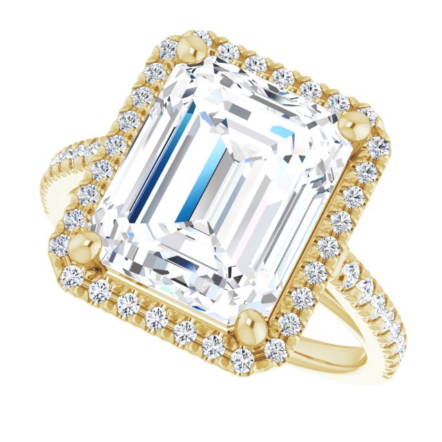French-Set Halo-Style Engagement Ring