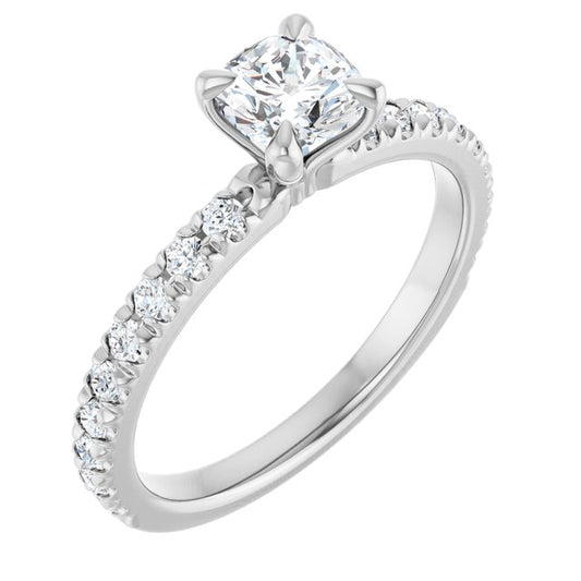 French-Set Engagement Ring