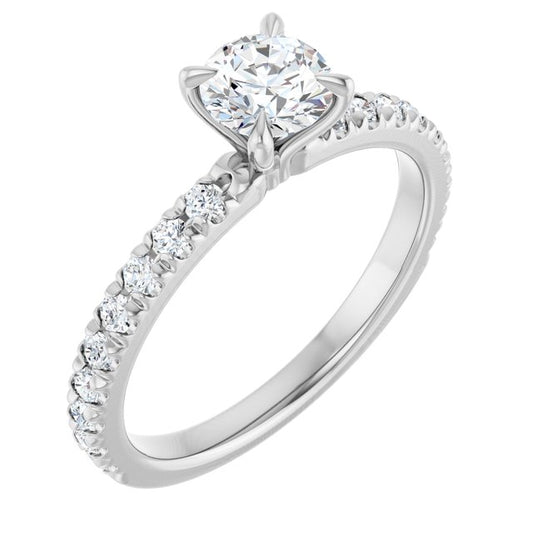 French-Set Engagement Ring