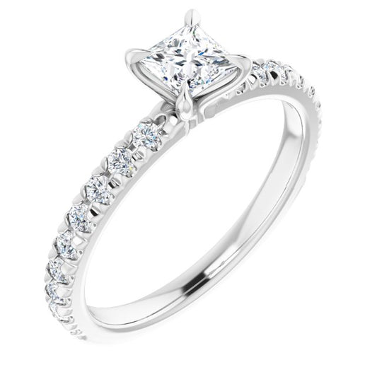French-Set Engagement Ring