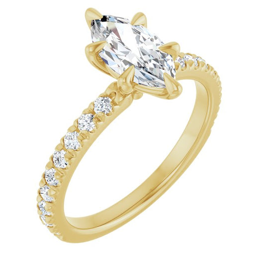 French-Set Engagement Ring