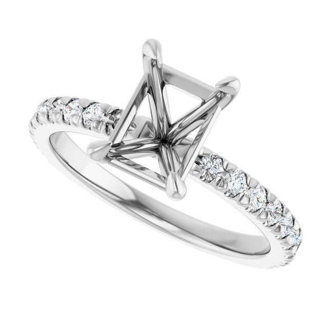 French-Set Engagement Ring
