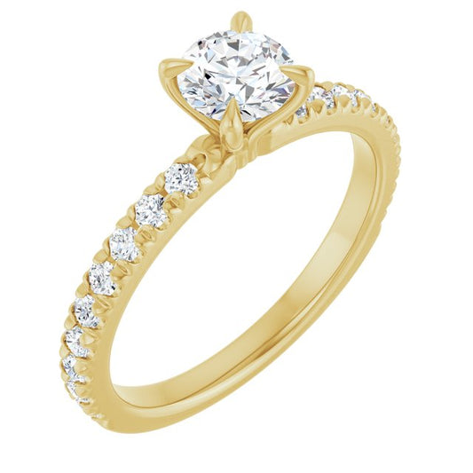 French-Set Engagement Ring