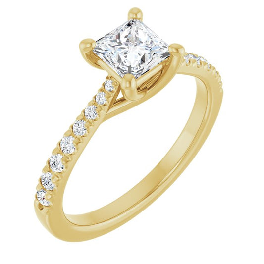 French-Set Engagement Ring