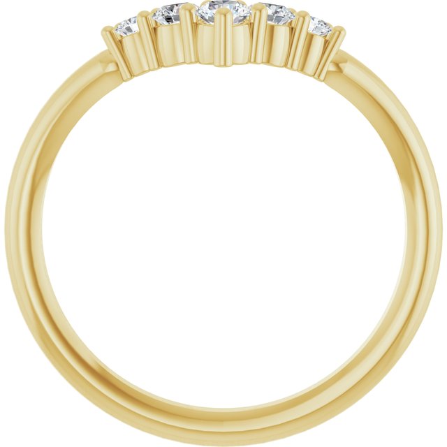 Accented Graduated V Ring
