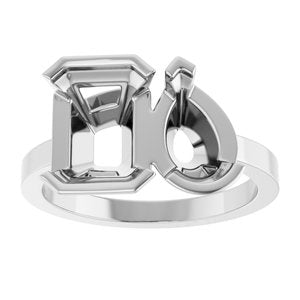 14K White 9 x 6 mm Pear Two-Stone Engagement Ring Mounting