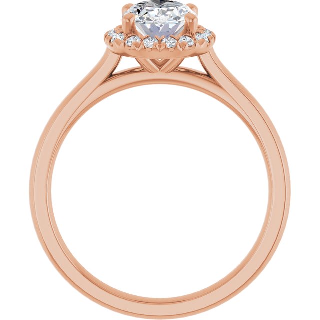 French-Set Halo-Style Engagement Ring