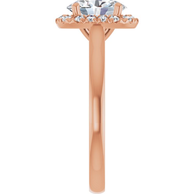 French-Set Halo-Style Engagement Ring