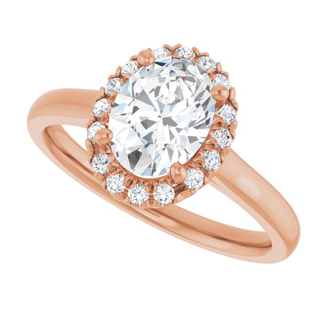 French-Set Halo-Style Engagement Ring