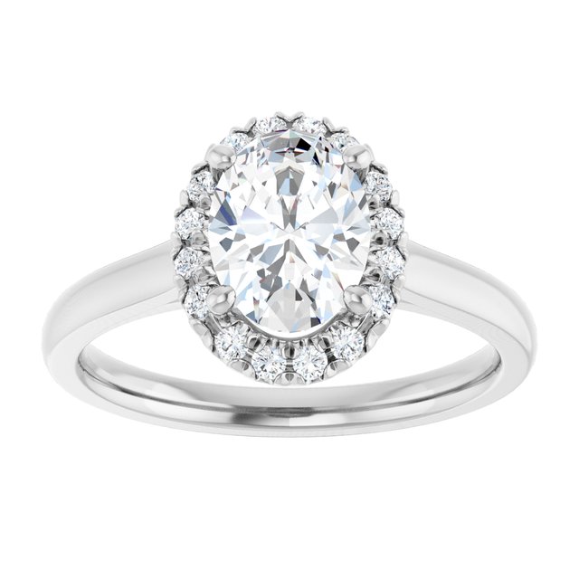 French-Set Halo-Style Engagement Ring