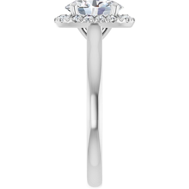 French-Set Halo-Style Engagement Ring