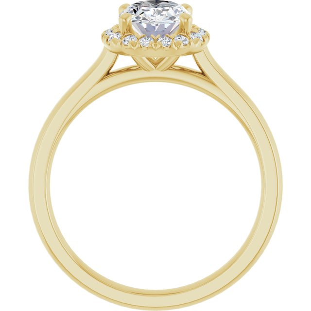 French-Set Halo-Style Engagement Ring