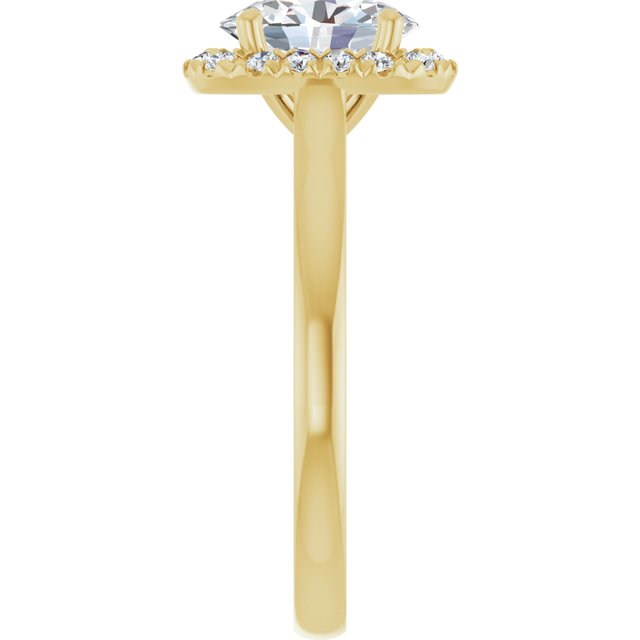 French-Set Halo-Style Engagement Ring