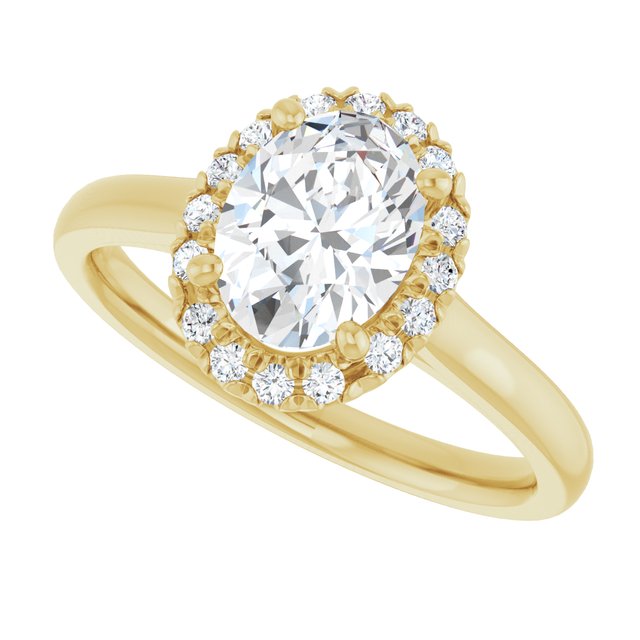 French-Set Halo-Style Engagement Ring