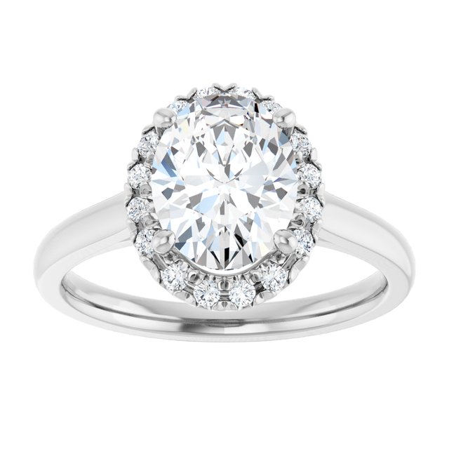 French-Set Halo-Style Engagement Ring
