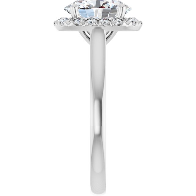 French-Set Halo-Style Engagement Ring