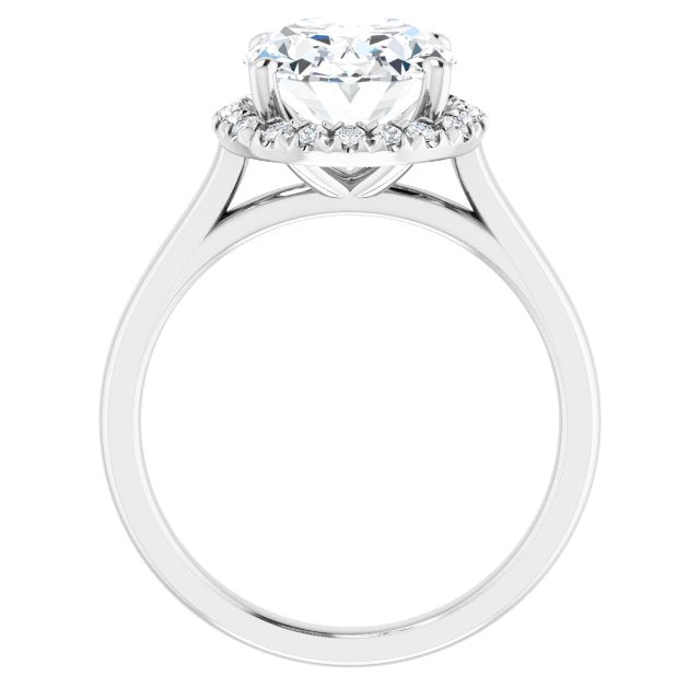 French-Set Halo-Style Engagement Ring