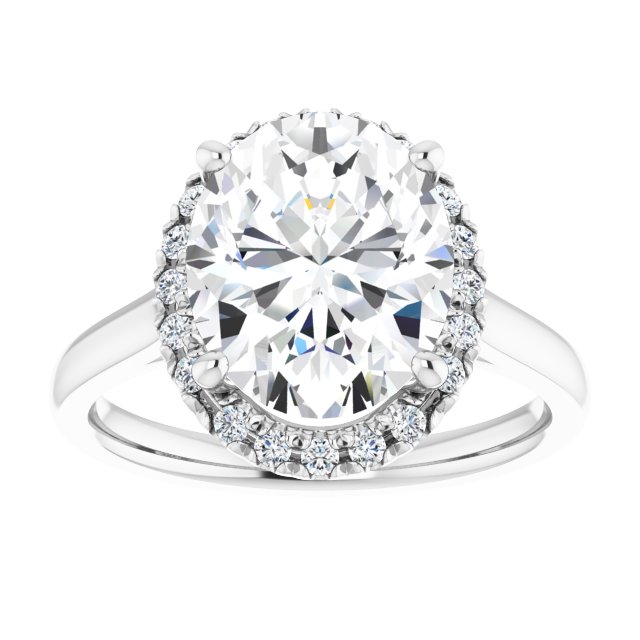 French-Set Halo-Style Engagement Ring