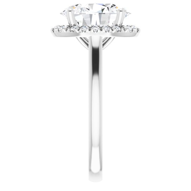 French-Set Halo-Style Engagement Ring