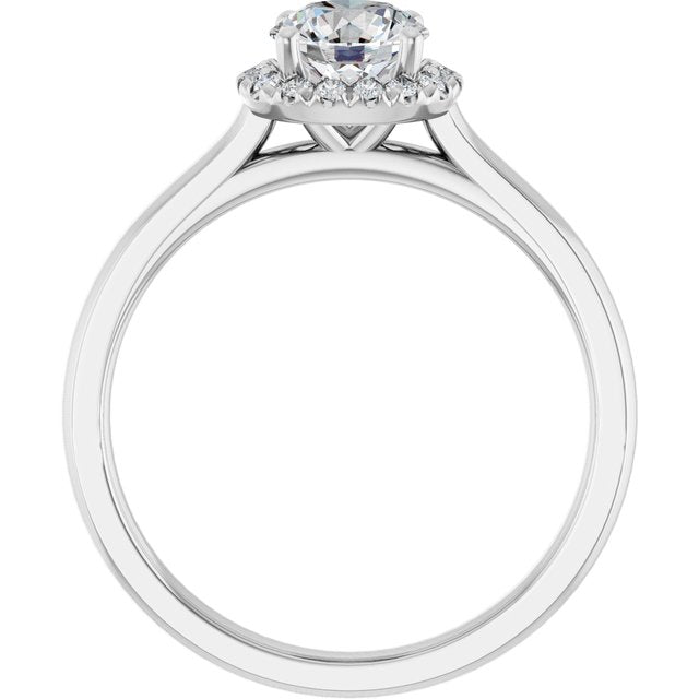 French-Set Halo-Style Engagement Ring