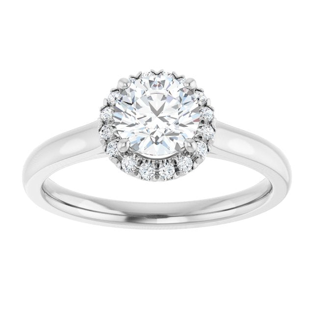 French-Set Halo-Style Engagement Ring