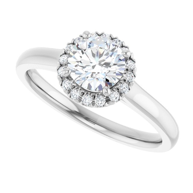 French-Set Halo-Style Engagement Ring