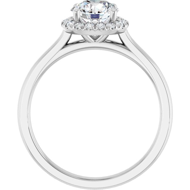 French-Set Halo-Style Engagement Ring