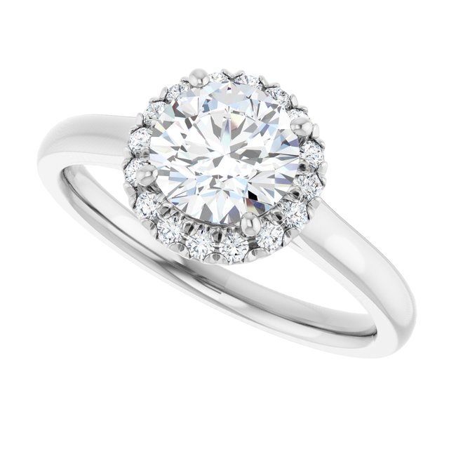 French-Set Halo-Style Engagement Ring