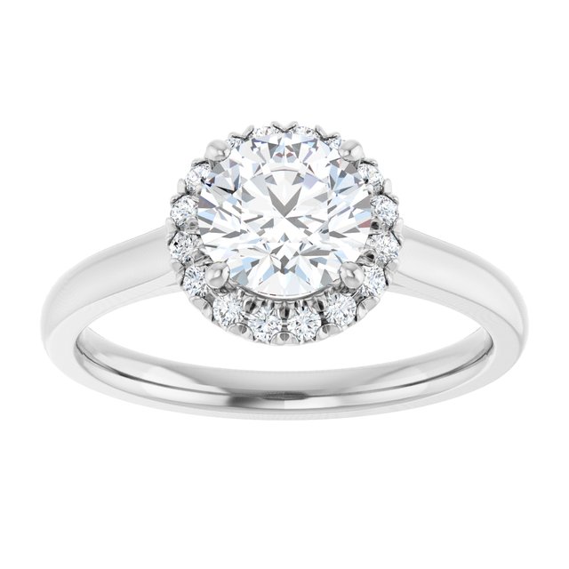 French-Set Halo-Style Engagement Ring