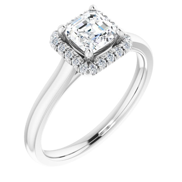 French-Set Halo-Style Engagement Ring