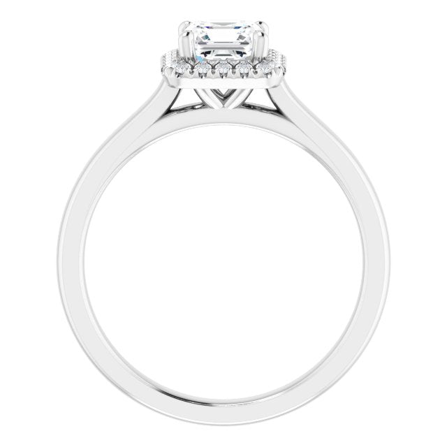French-Set Halo-Style Engagement Ring