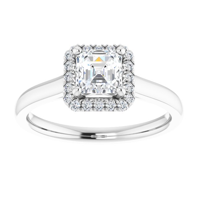 French-Set Halo-Style Engagement Ring