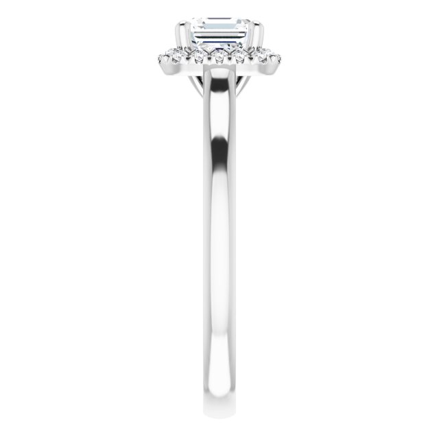 French-Set Halo-Style Engagement Ring