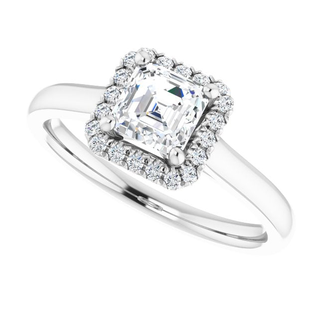 French-Set Halo-Style Engagement Ring