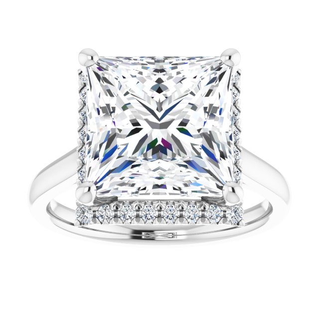 French-Set Halo-Style Engagement Ring