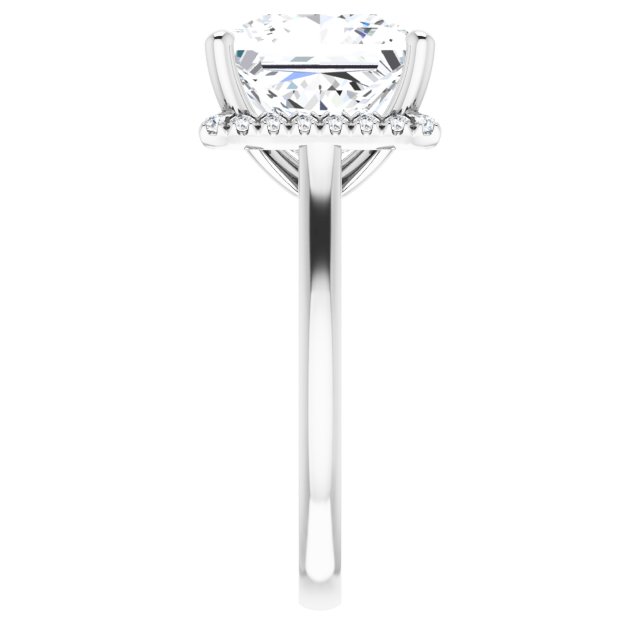 French-Set Halo-Style Engagement Ring