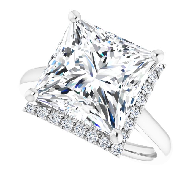 French-Set Halo-Style Engagement Ring