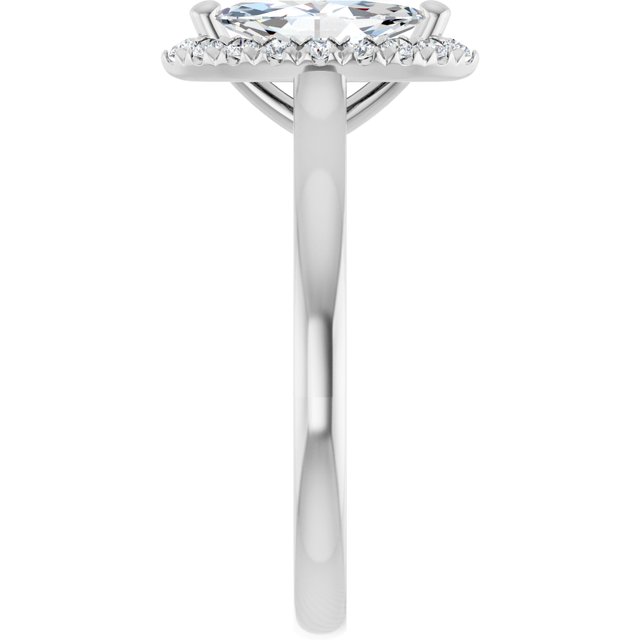 French-Set Halo-Style Engagement Ring