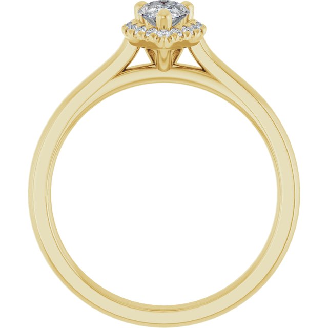 French-Set Halo-Style Engagement Ring