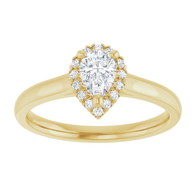 French-Set Halo-Style Engagement Ring