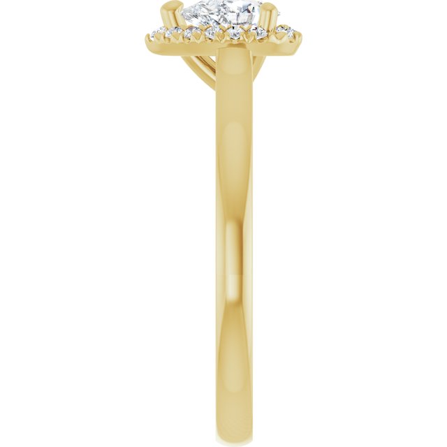French-Set Halo-Style Engagement Ring