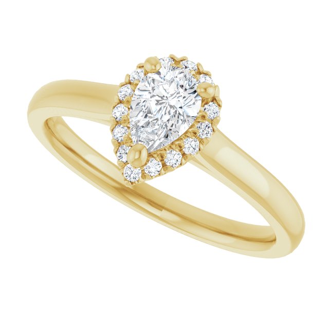French-Set Halo-Style Engagement Ring