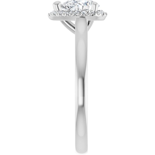 French-Set Halo-Style Engagement Ring